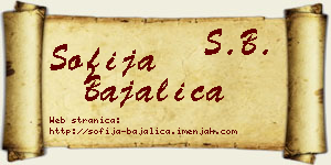 Sofija Bajalica vizit kartica